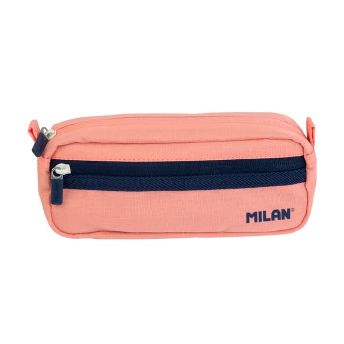 Milan 2-Zip Pencil Case - Pink - Image 1